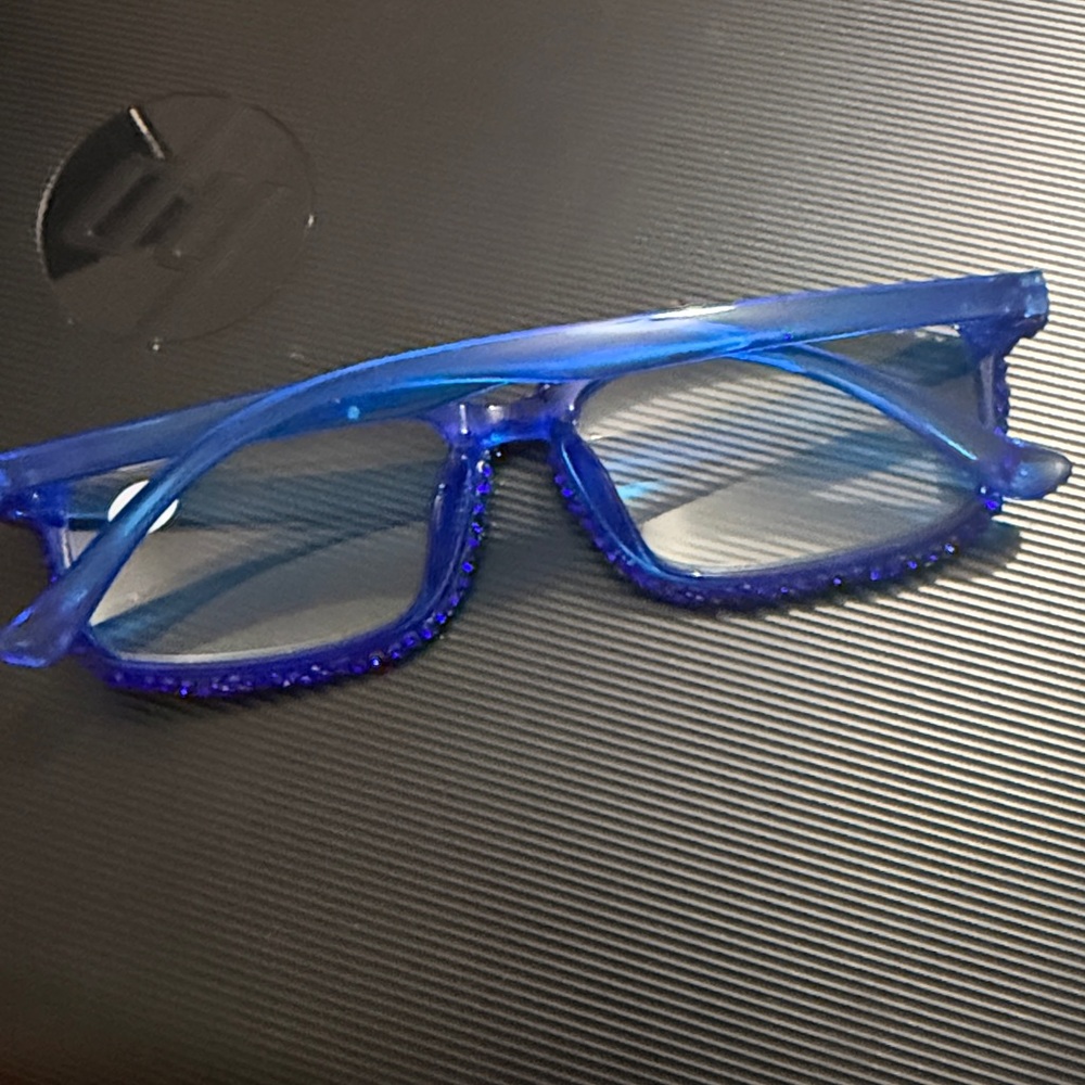 Blue Rhinestone Reading Glasses +2.50 - Picture 4 of 4